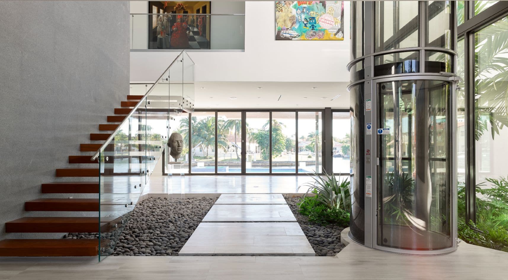 Home elevator in a modern residence